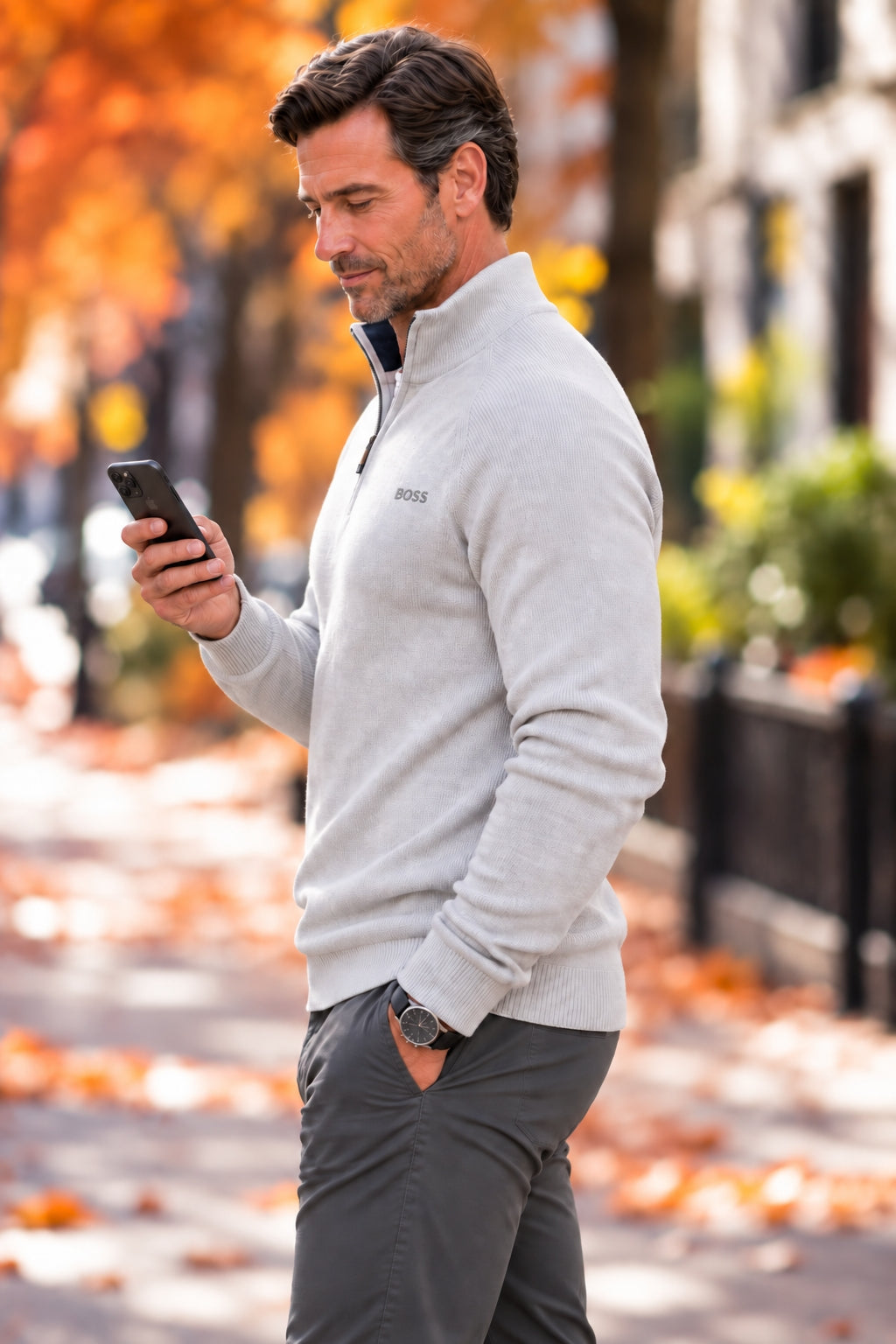 B0SS - Refined Quarter-Zip Sweater - CLEARANCE SALE