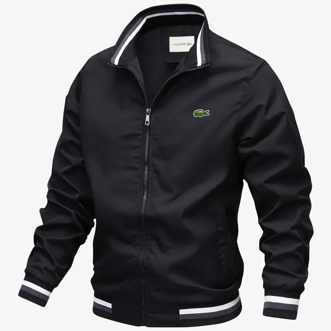 Men's Striped-Trim Zip Bomber Jacket