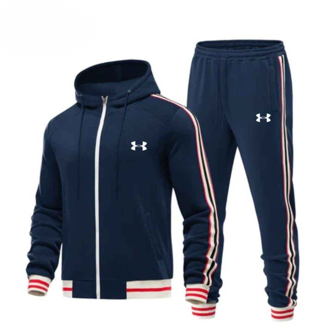 Striped Hooded Tracksuit Set