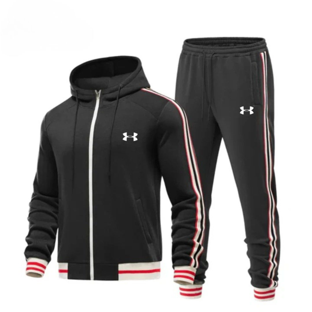 Striped Hooded Tracksuit Set