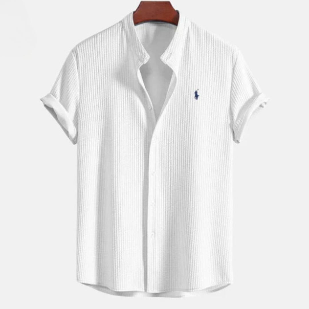 Textured Short Sleeve Button Shirt — LIQUIDATION PRICE