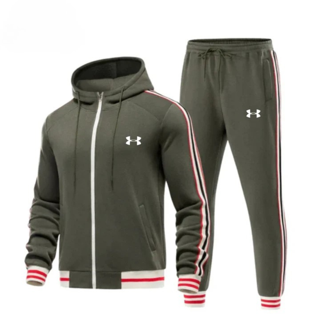 Striped Hooded Tracksuit Set