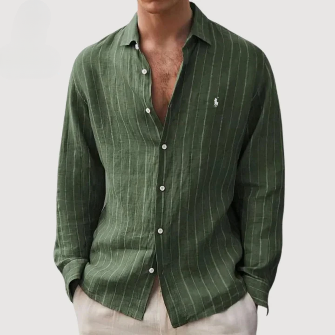 Striped Long Sleeve Button Shirt — LIQUIDATION PRICE