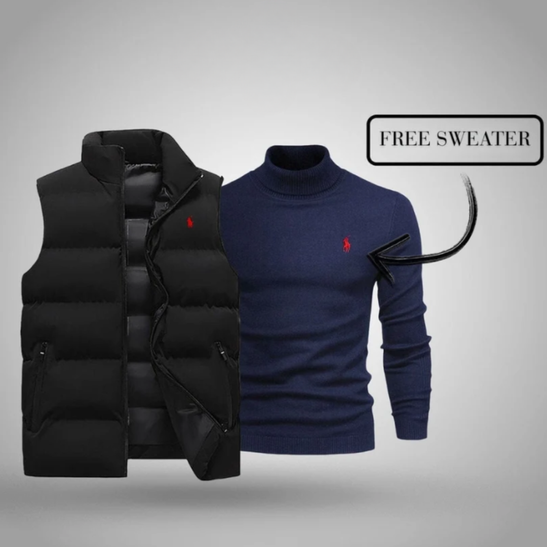 Classic Padded Vest + Free Turtleneck Sweater