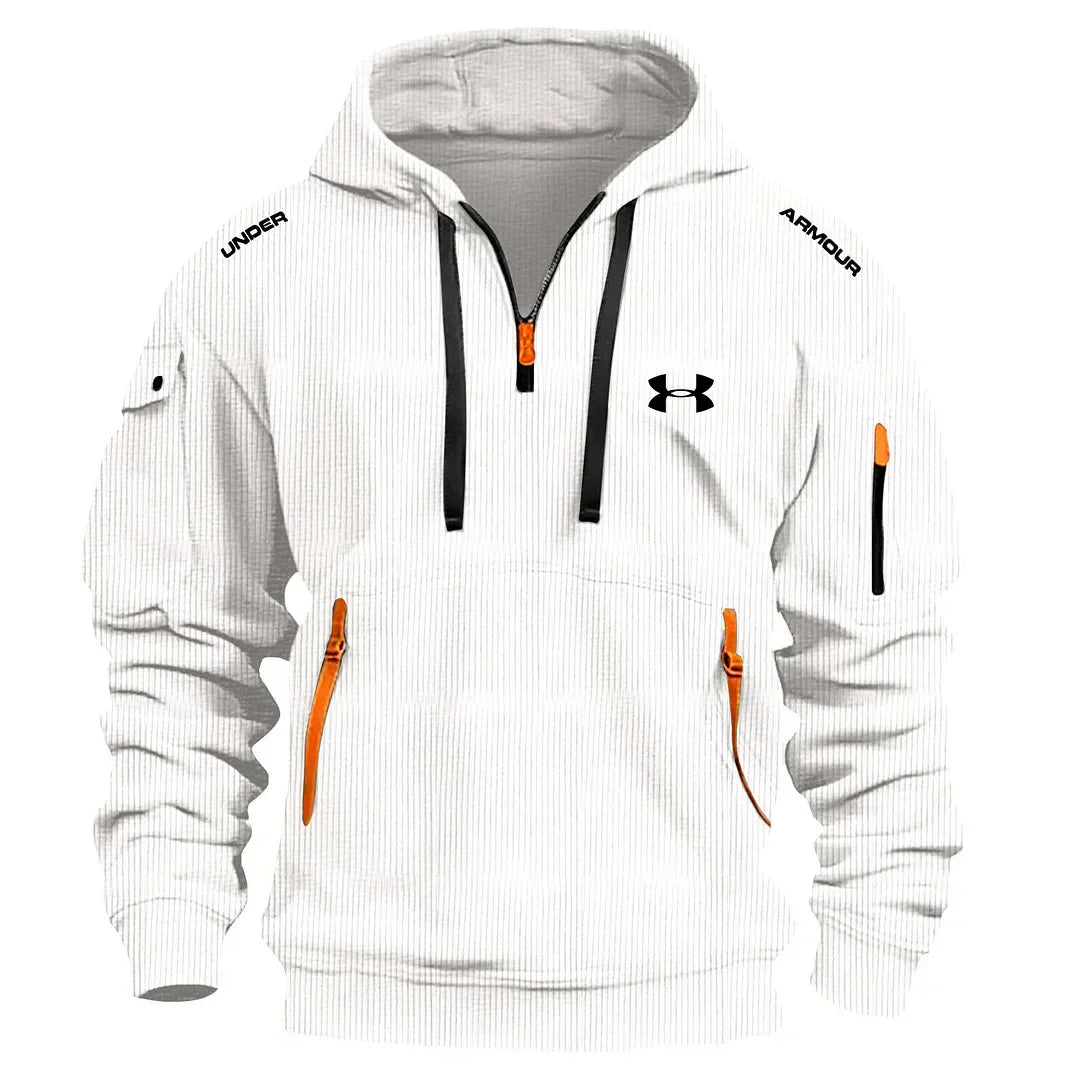 Men’s Textured Quarter-Zip Hooded Pullover