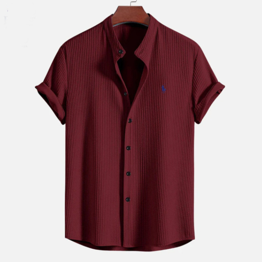 Textured Short Sleeve Button Shirt — LIQUIDATION PRICE