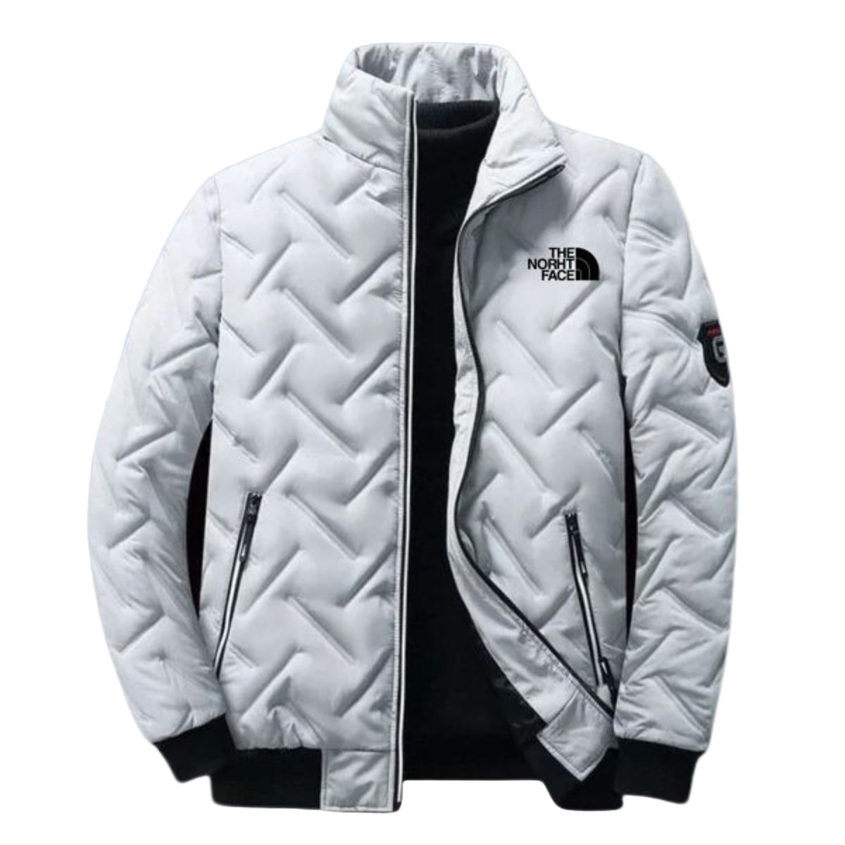 Men’s Geometric Quilted Zip-Up Jacket