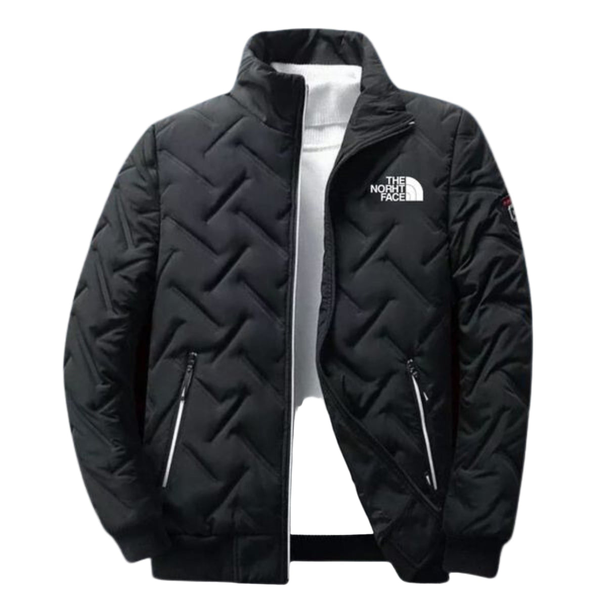 Men’s Geometric Quilted Zip-Up Jacket