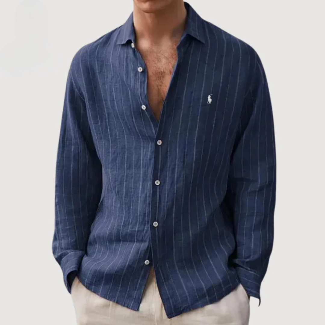 Striped Long Sleeve Button Shirt — LIQUIDATION PRICE
