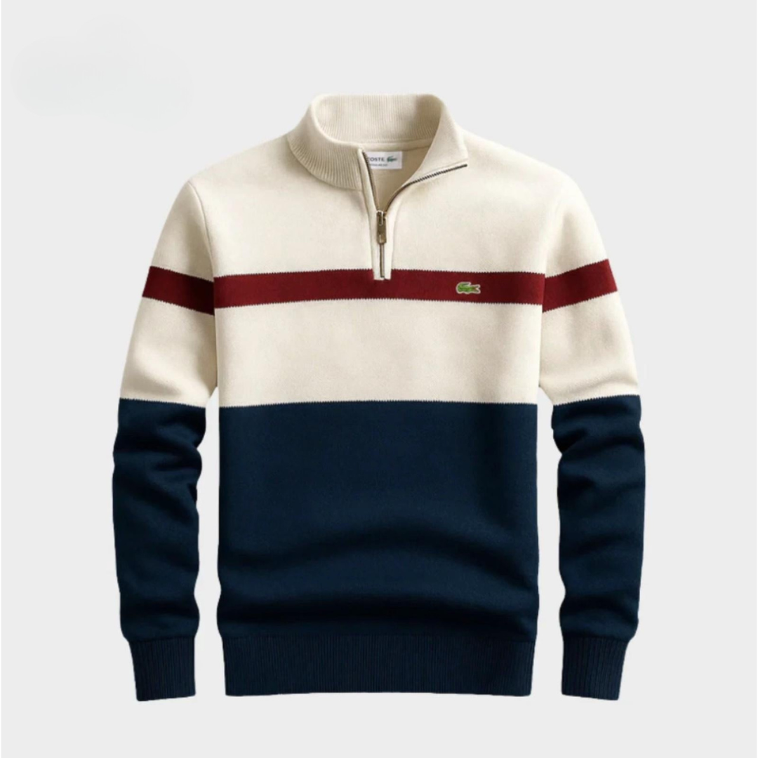 Colorblock Quarter-Zip Sweater