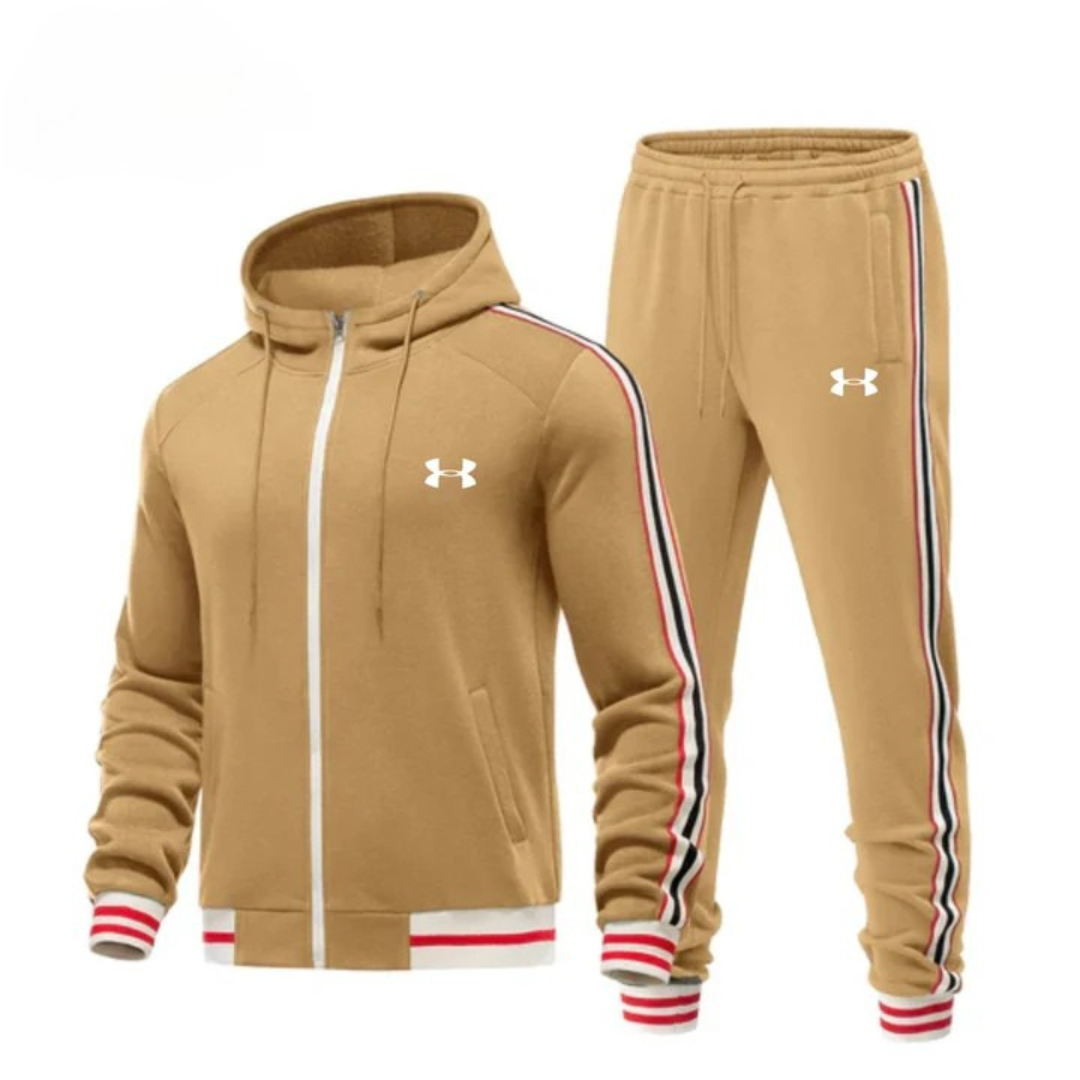 Striped Hooded Tracksuit Set