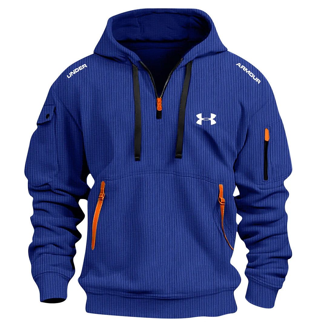 Men’s Textured Quarter-Zip Hooded Pullover