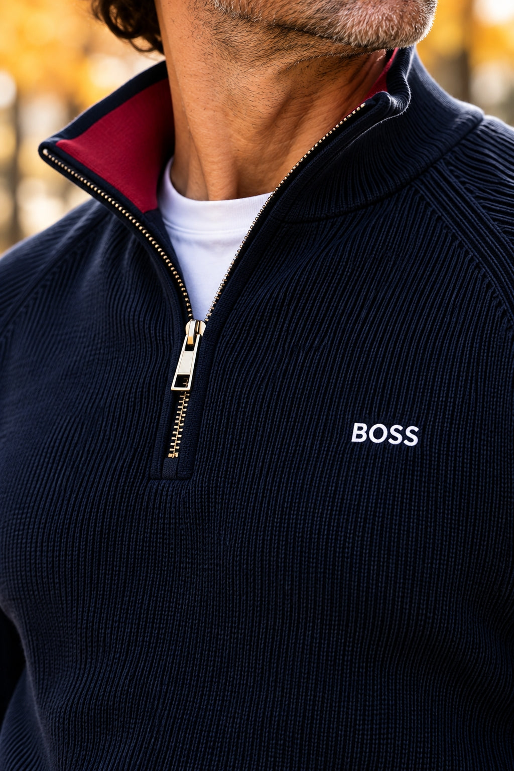 B0SS - Refined Quarter-Zip Sweater - CLEARANCE SALE