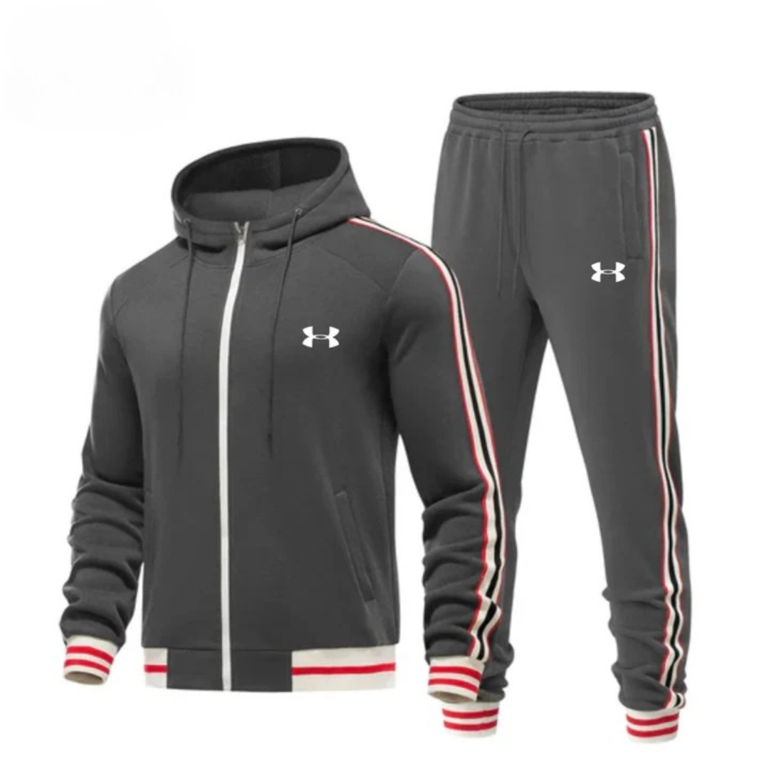 Striped Hooded Tracksuit Set
