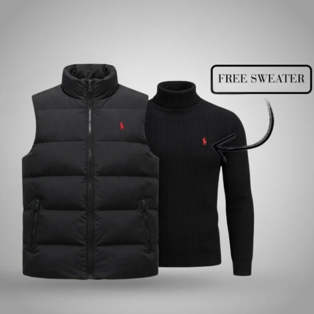 Classic Padded Vest + Free Turtleneck Sweater