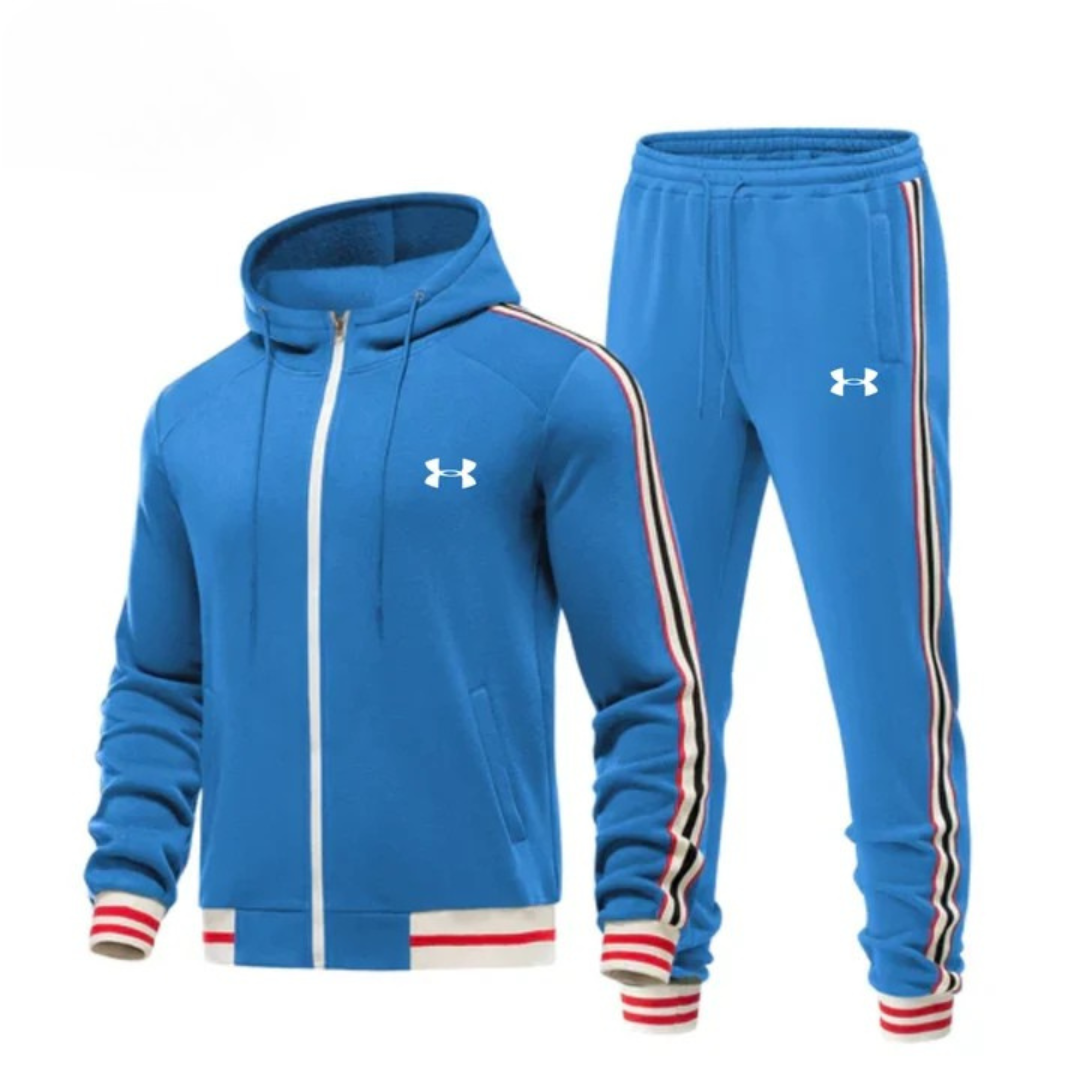 Striped Hooded Tracksuit Set