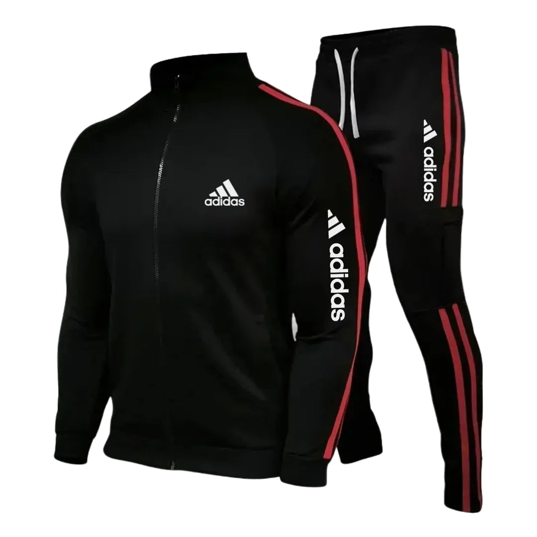 Striped Zip-Up Cargo Tracksuit Set