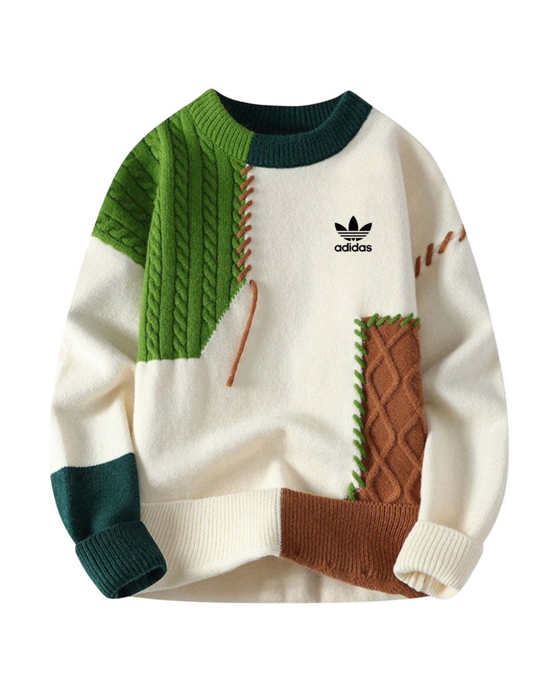 Retro Geometric Color Block Sweater
