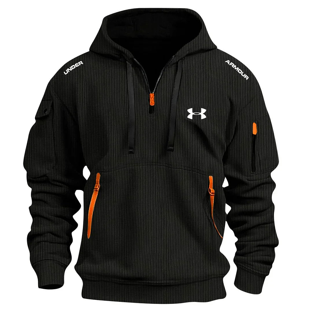 Men’s Textured Quarter-Zip Hooded Pullover
