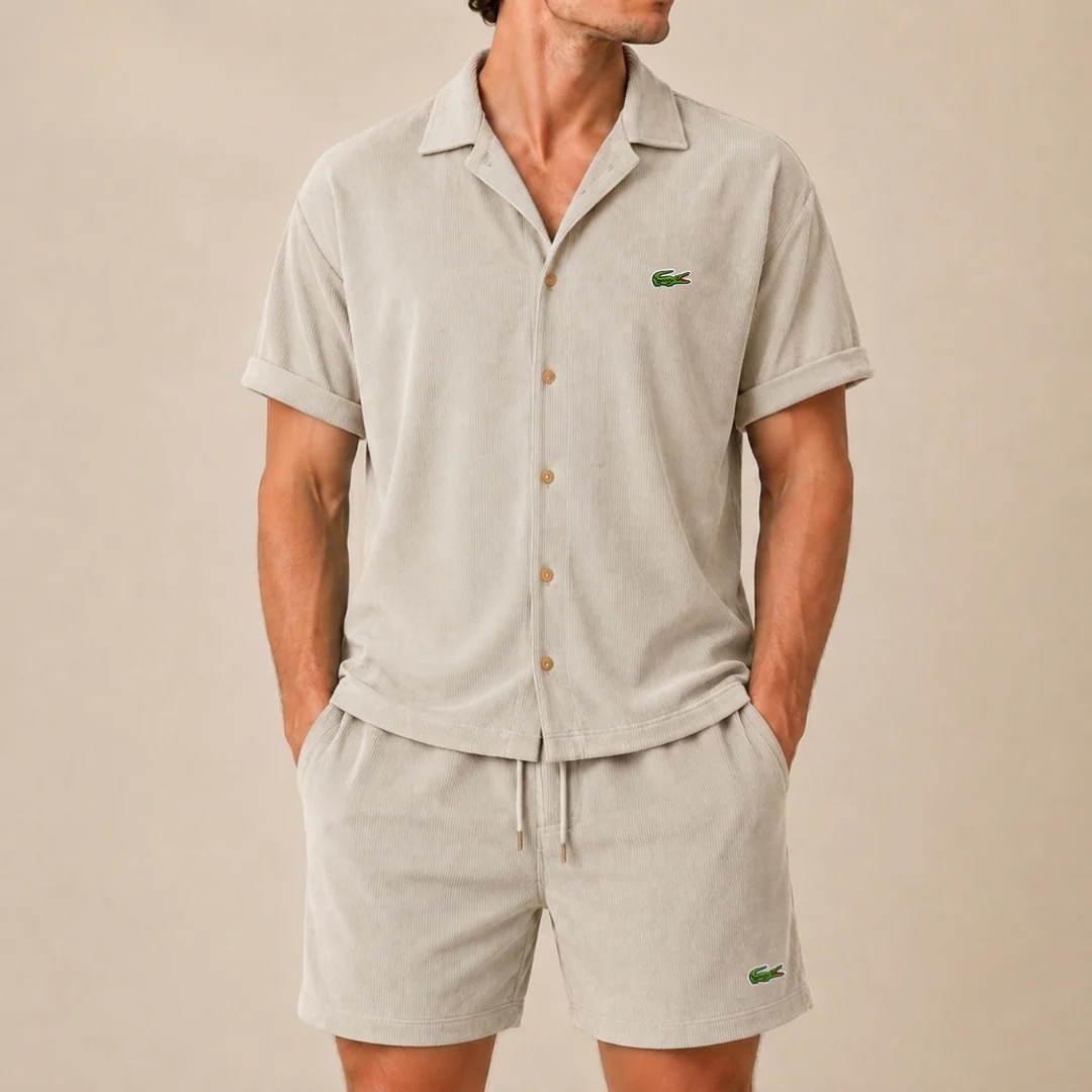 Corduroy Collar Shorts Set - LIQUIDATION PRICE