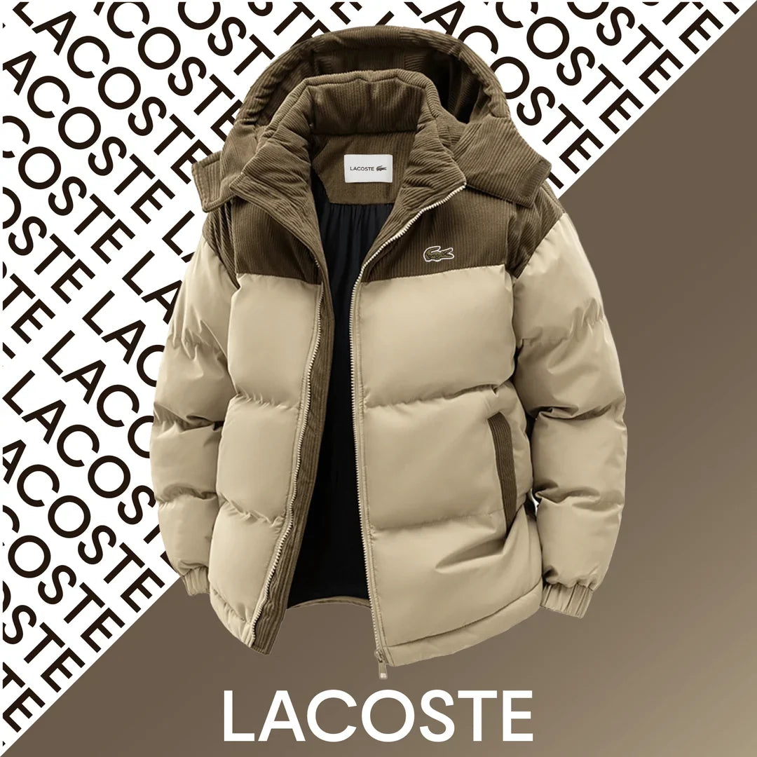 Men's Contrast-Panel Hooded Puffer Jacket
